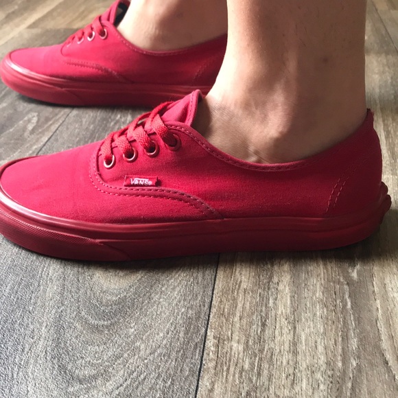 vans red colour shoes